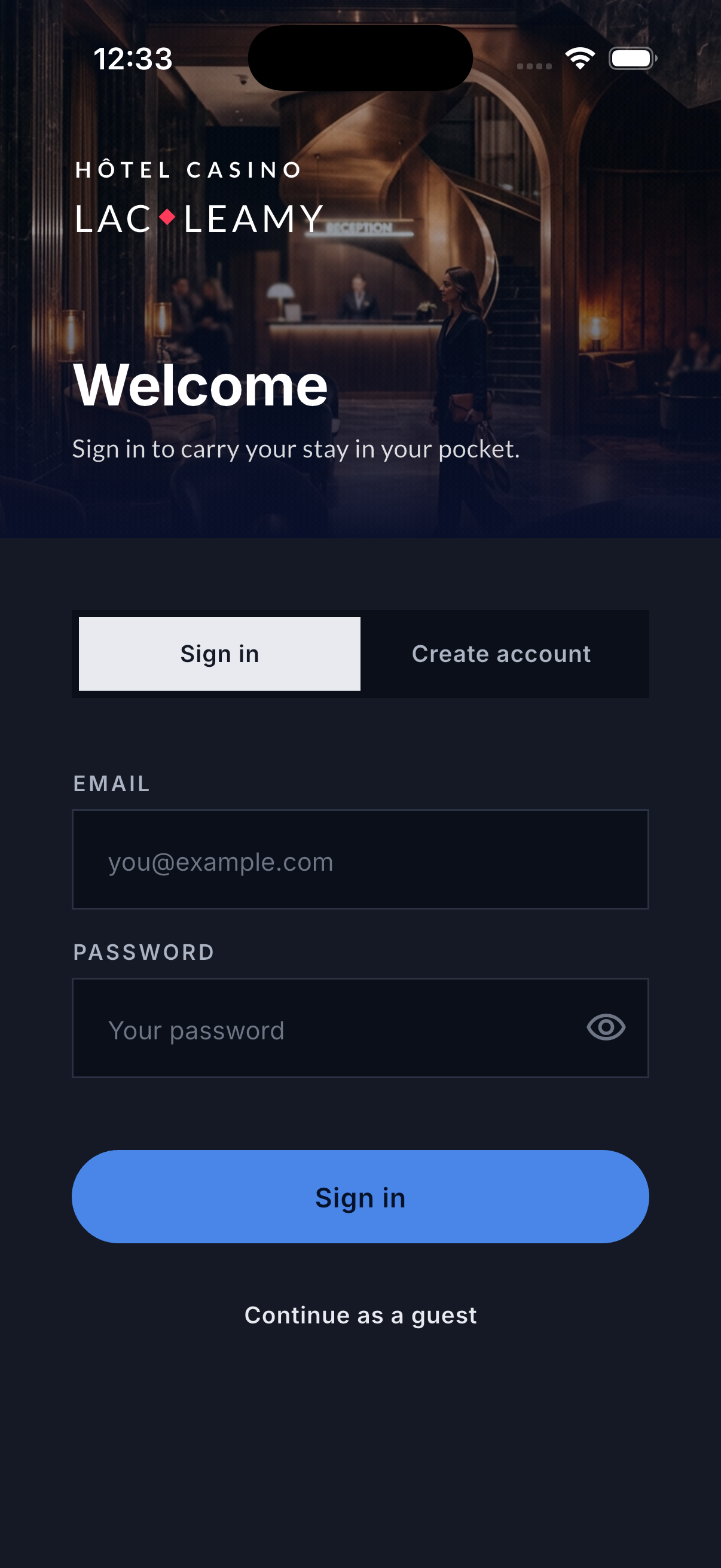 GatePass screen showing QR code credential
