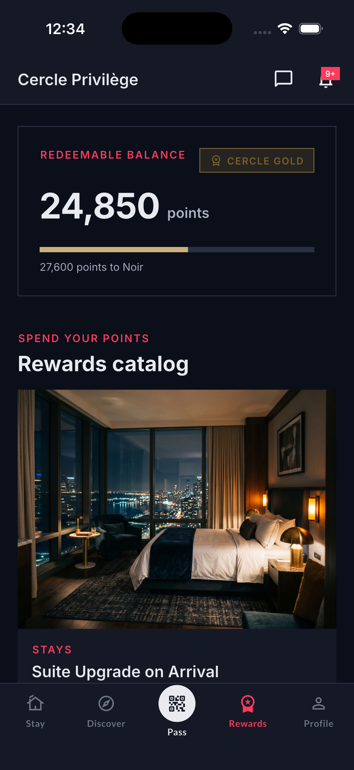 Spa and wellness booking screen